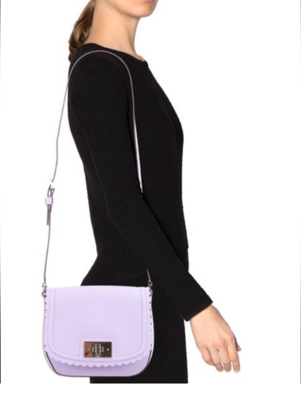 Kate Spade Lavender Scalloped Leather Crossbody bag